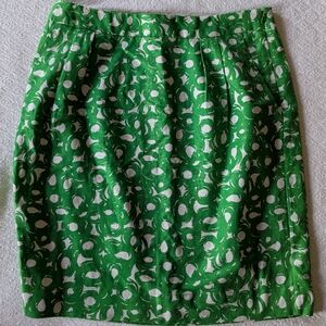 Boden Cotton Linen Pencil Skirt Straight Knee Length Women's Green US 10 EUC